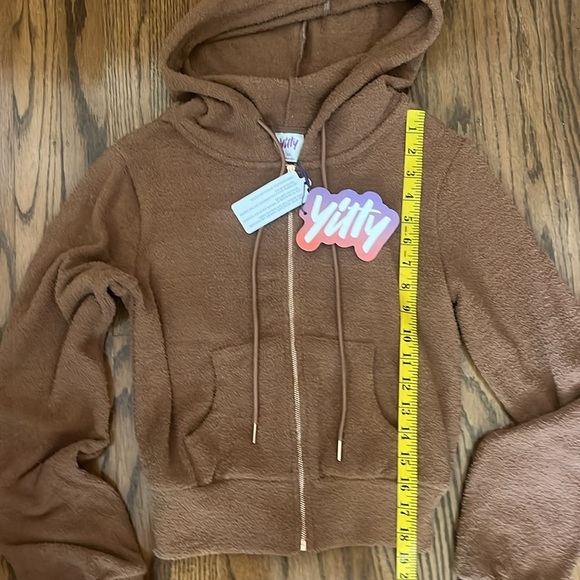 Yitty Zip Up Hoodie Teddy Bear Heart at Back Size XS New With Tag - Picture 6 of 12